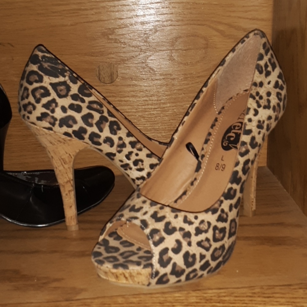 Leopard print high heels